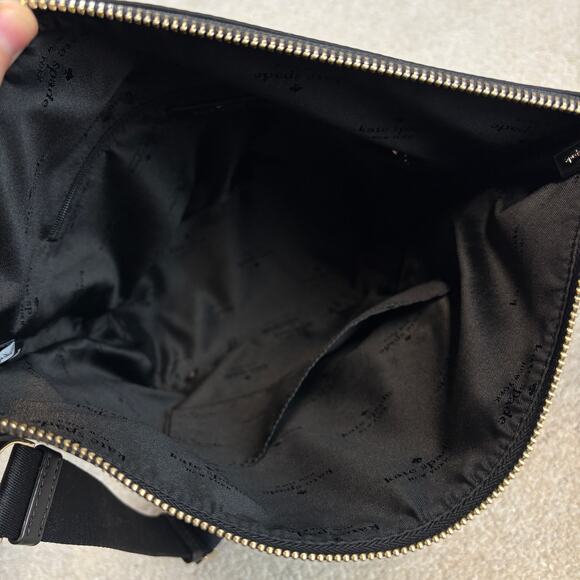 NWOT Kate Spade Chelsea Large Duffle Crossbody Black Recycled Nylon Zip Top - Picture 6 of 7